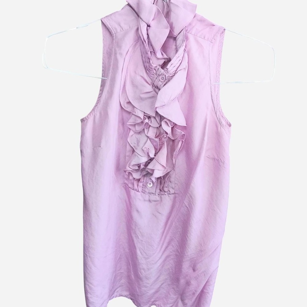 J.Crew Pink Silk Ruffle Blouse Size 4